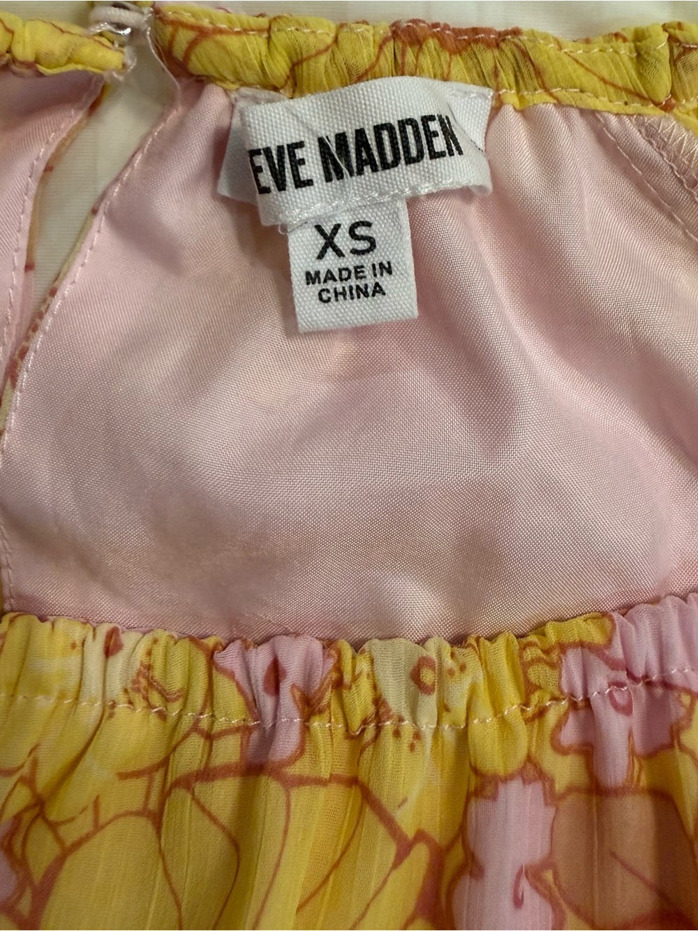 Steve Madden Pink & YellowFloral Cut Out Dress Size XS NWOT - Picture 7 of 13